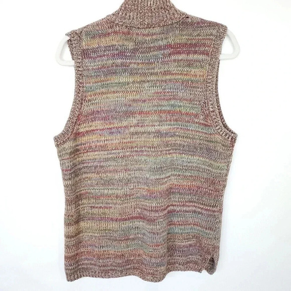 J.G.HOOK Women Knit Vintage Sweater Vest Medium Multicolor Pastel Hidden Buttons - Picture 7 of 11